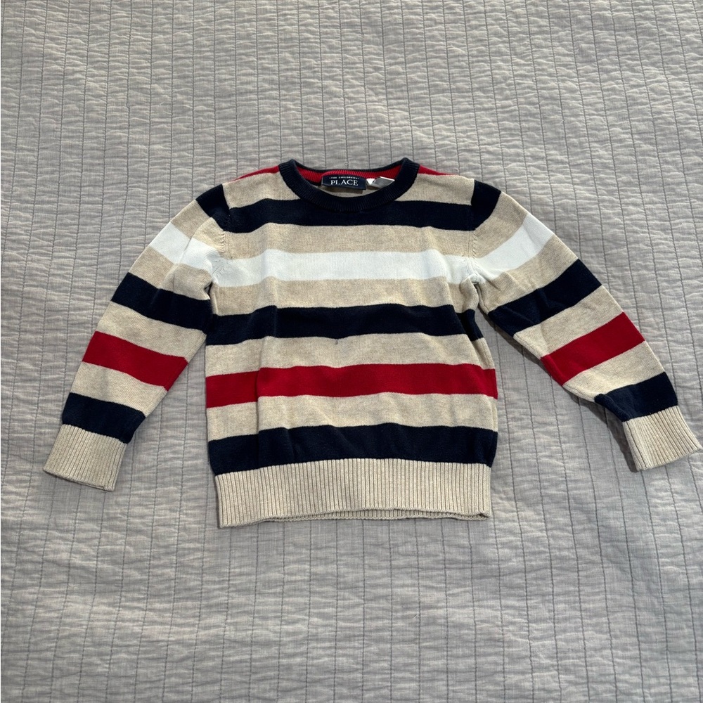 The Children's Place Crewneck Sweater - Navy, Red, and Cream